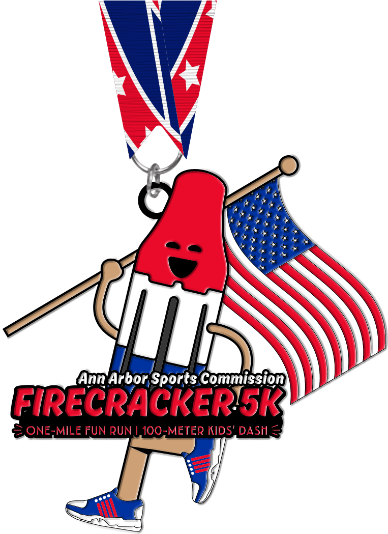 Firecracker5 K Medal Illustration PNG