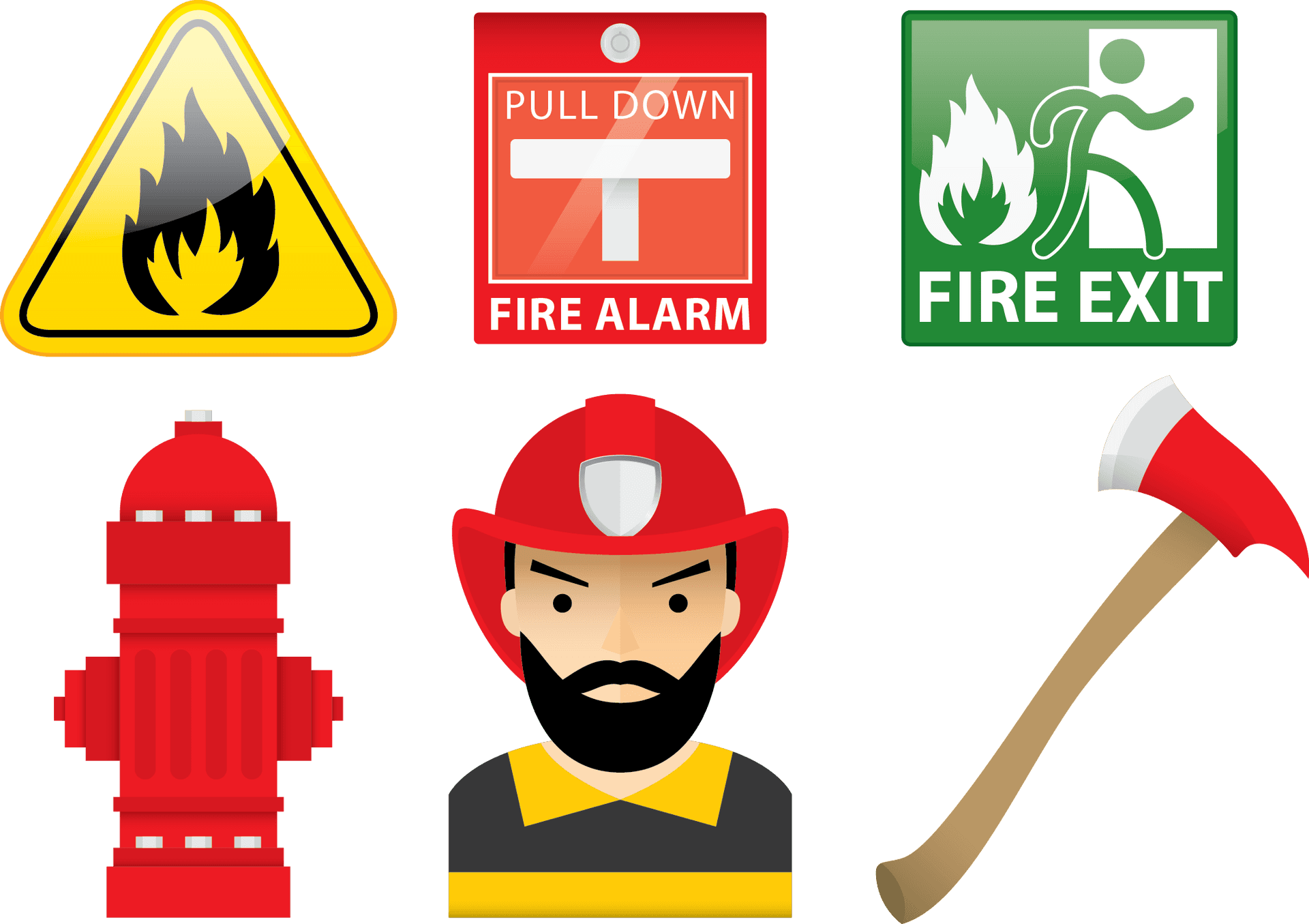 Firefighter Equipmentand Signage PNG