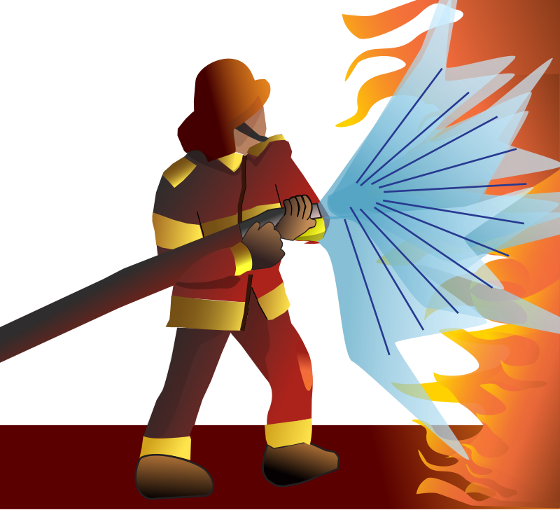 Download Firefighter Extinguishing Flames | Wallpapers.com