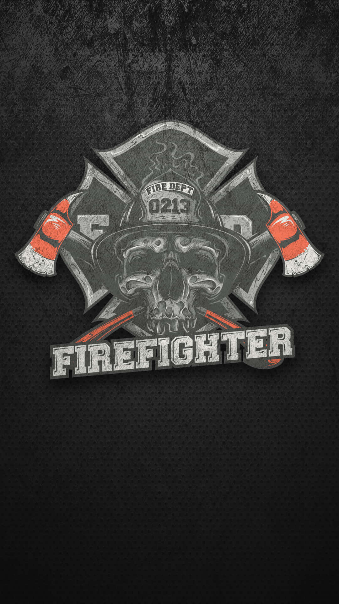 Feuerwehrtelefon Totenkopf Axt Logo Hintergrundbild Wallpaper