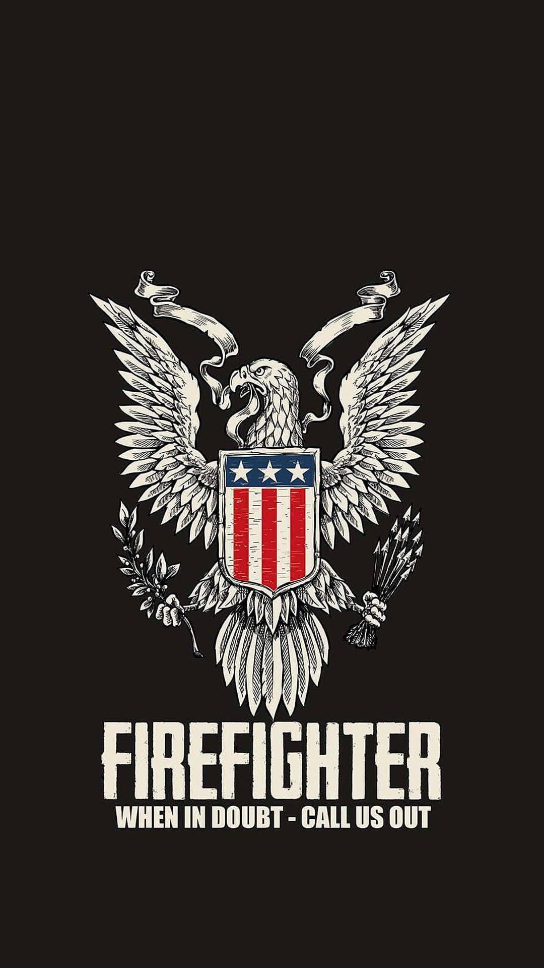Firefighter Phone American Eagle Badge Wallpaper Wallpaper
