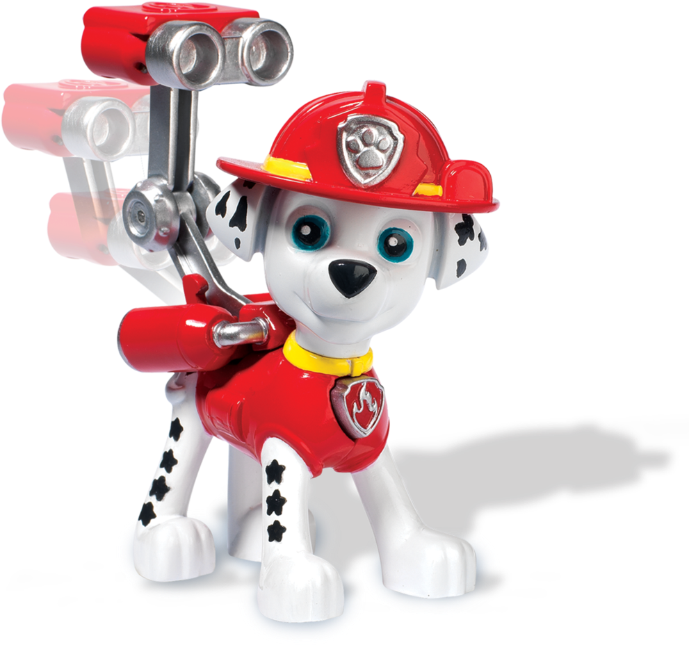 Firefighter Pup Toy Figure PNG