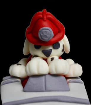 Firefighter Puppy Cake Topper PNG