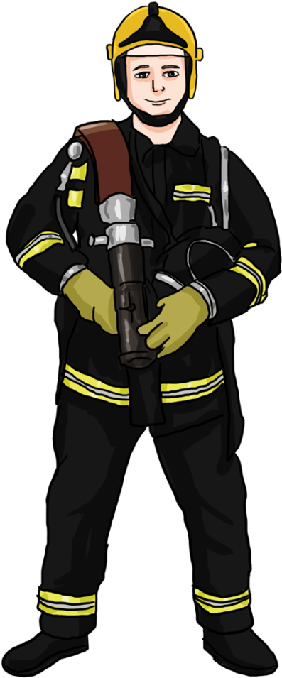 Firefighter Readyfor Action PNG