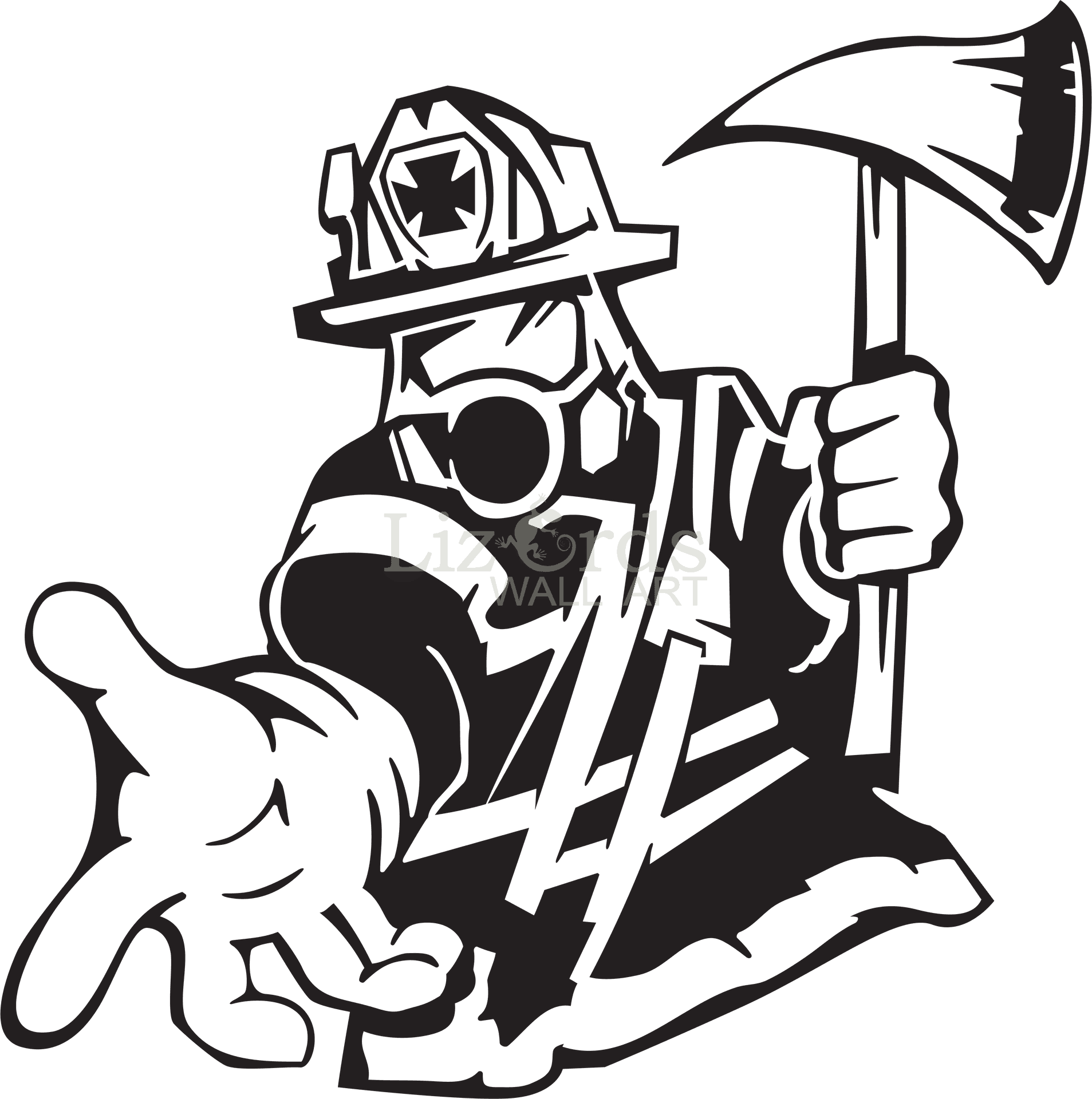 Firefighter Silhouette Vector Art PNG