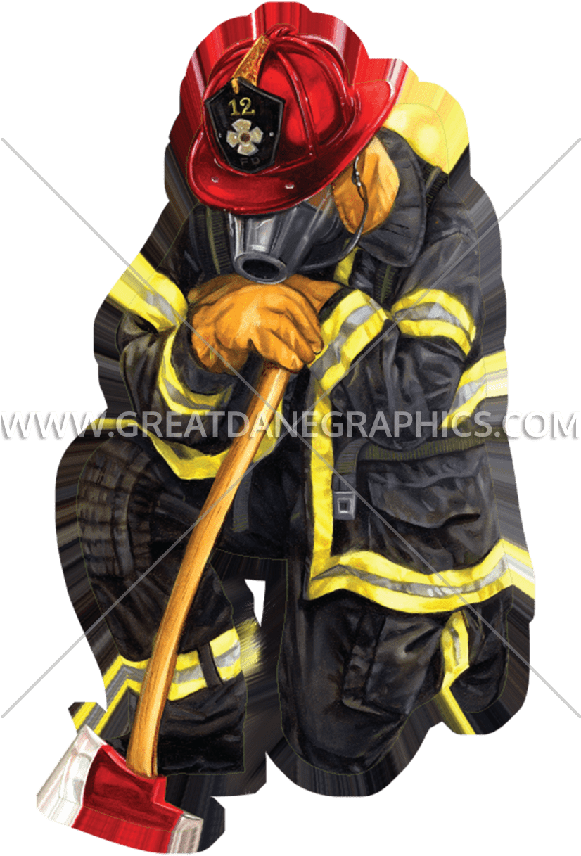 Firefighterin Actionwith Axe.png PNG