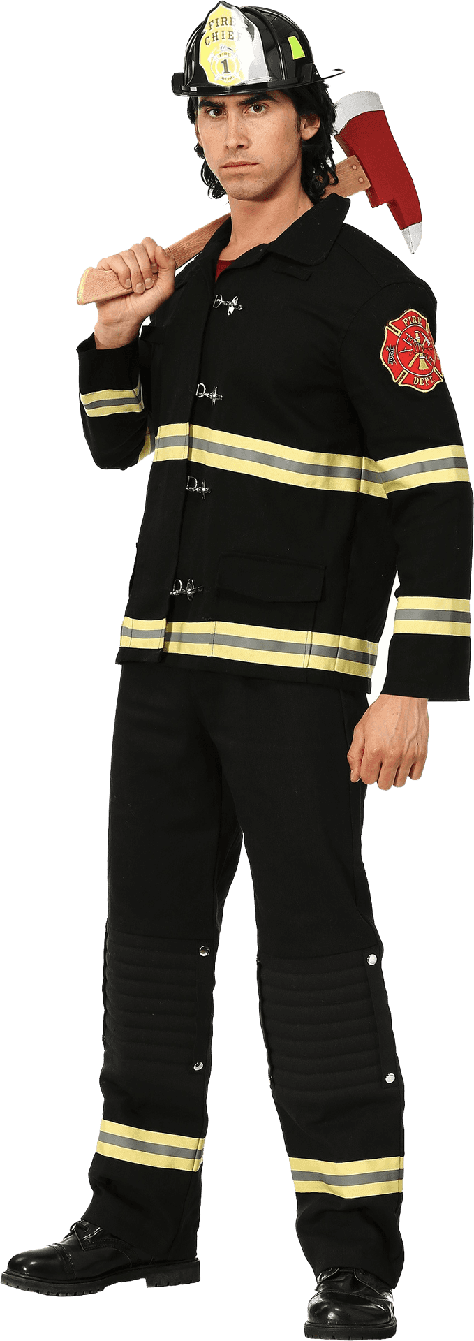 Firefighterin Gear Pose PNG