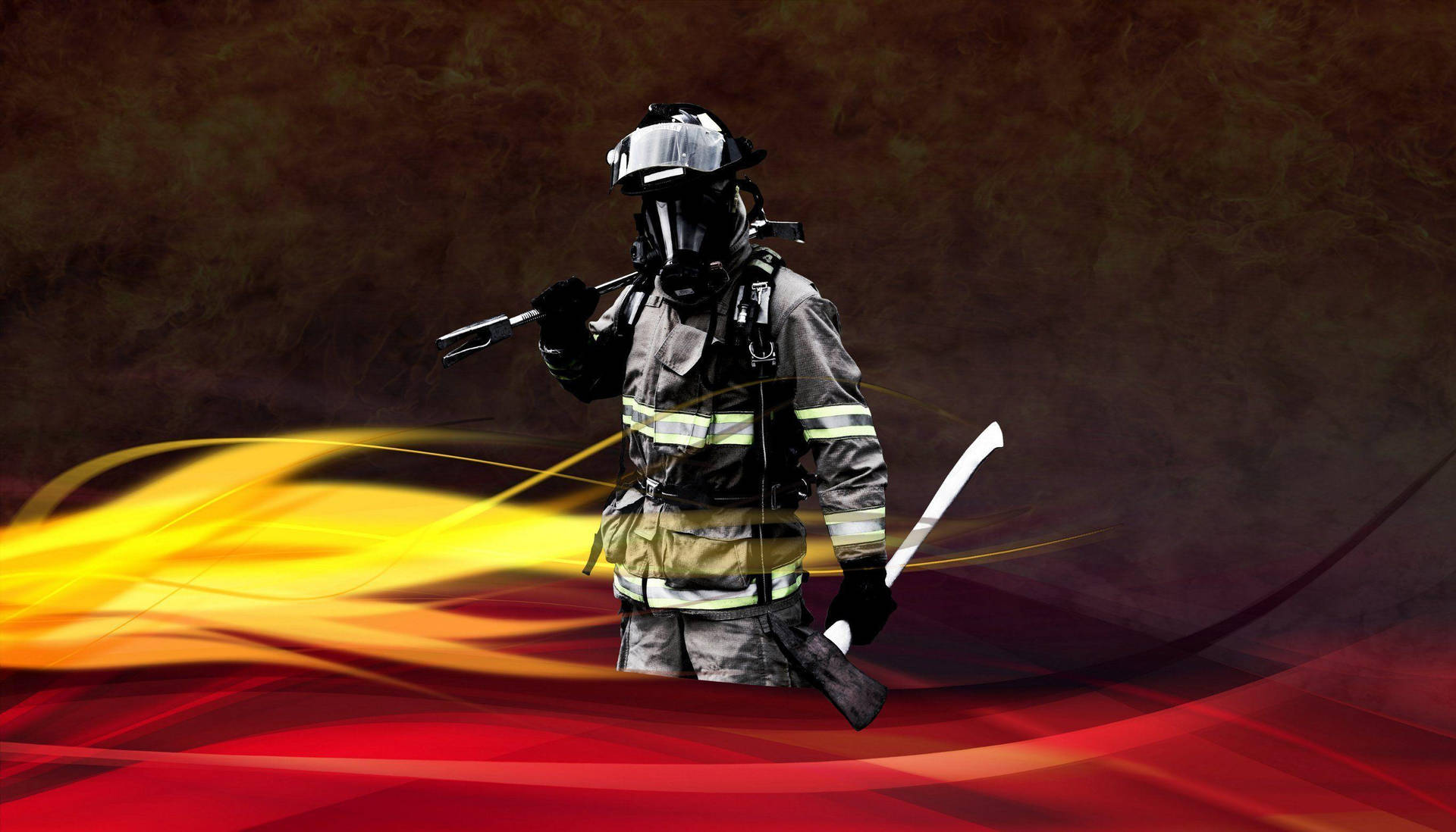 Firefighters With Halligan Bar And Axe Wallpaper