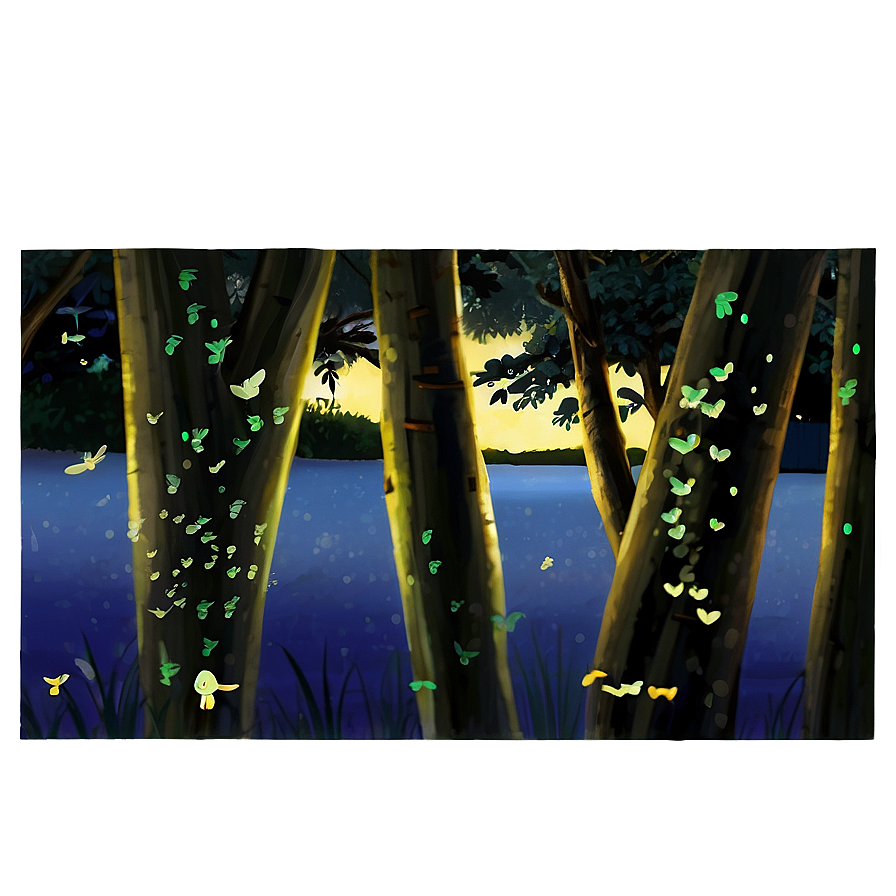 Fireflies By The Lake Png 54 PNG