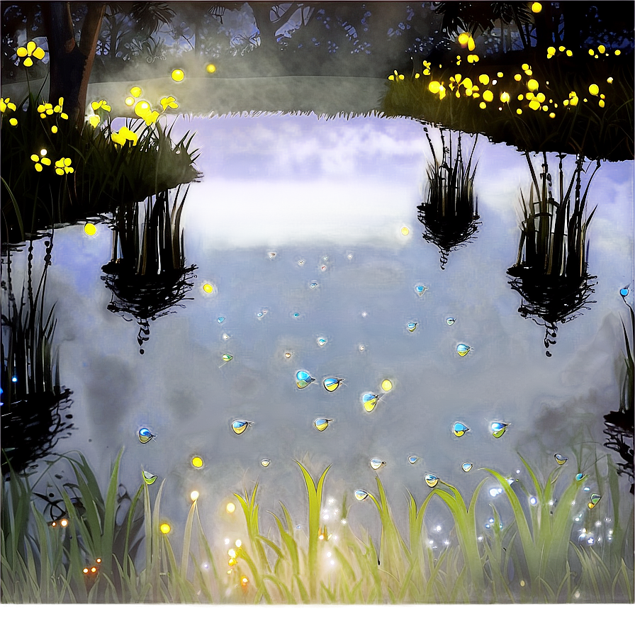 Fireflies By The Lake Png Lei PNG