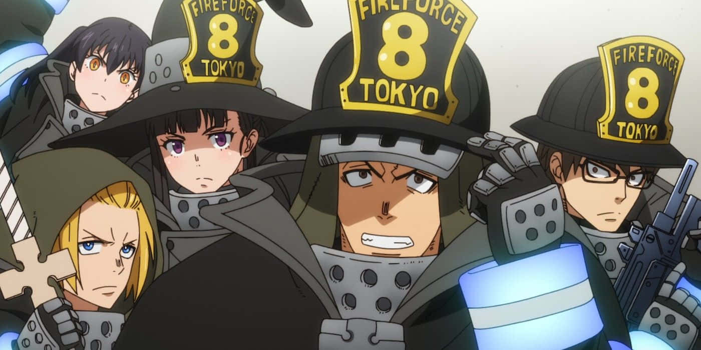 Équipe 8 De Fireforce Prête À L'action Fond d'écran