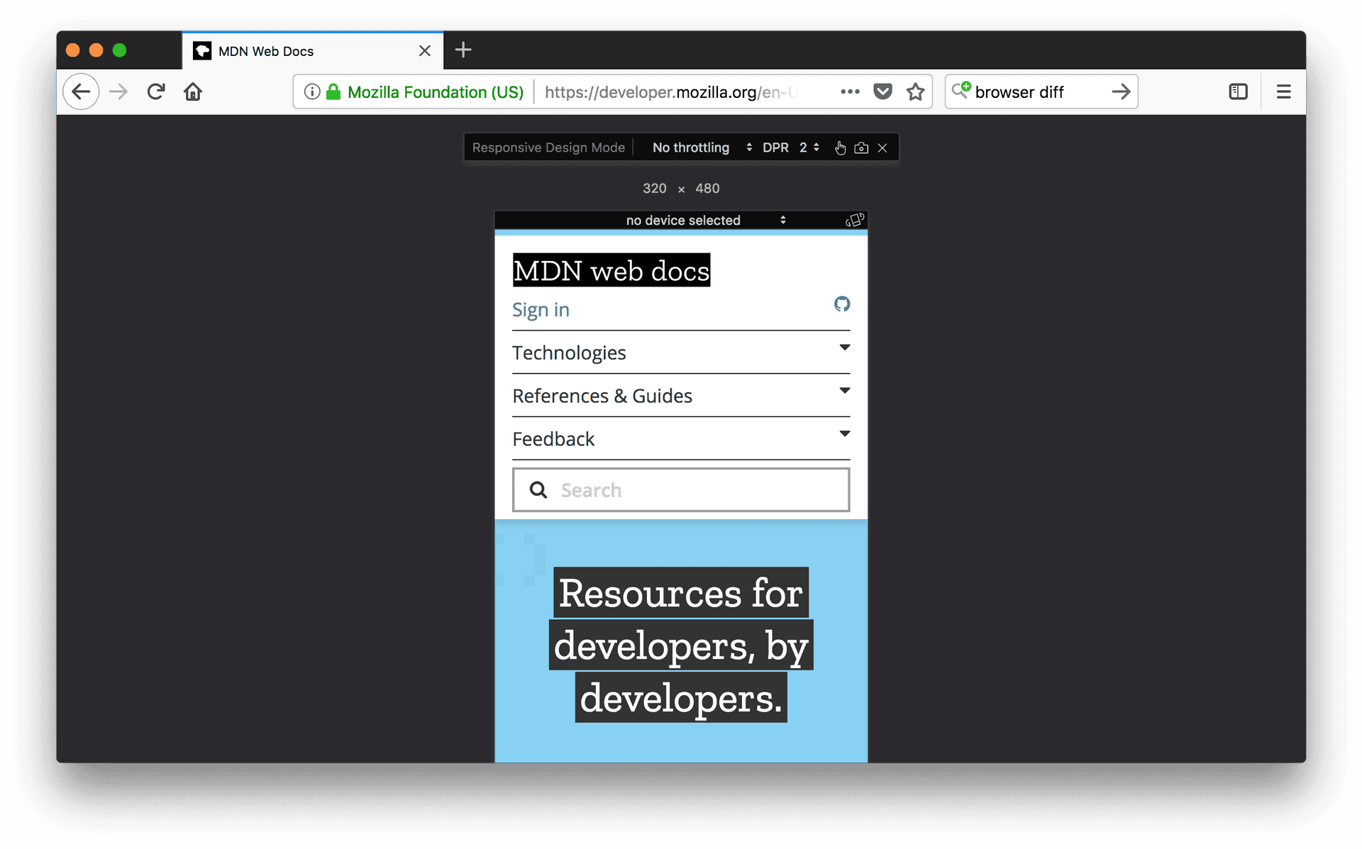 Firefox Responsive Design Mode M D N Web Docs PNG