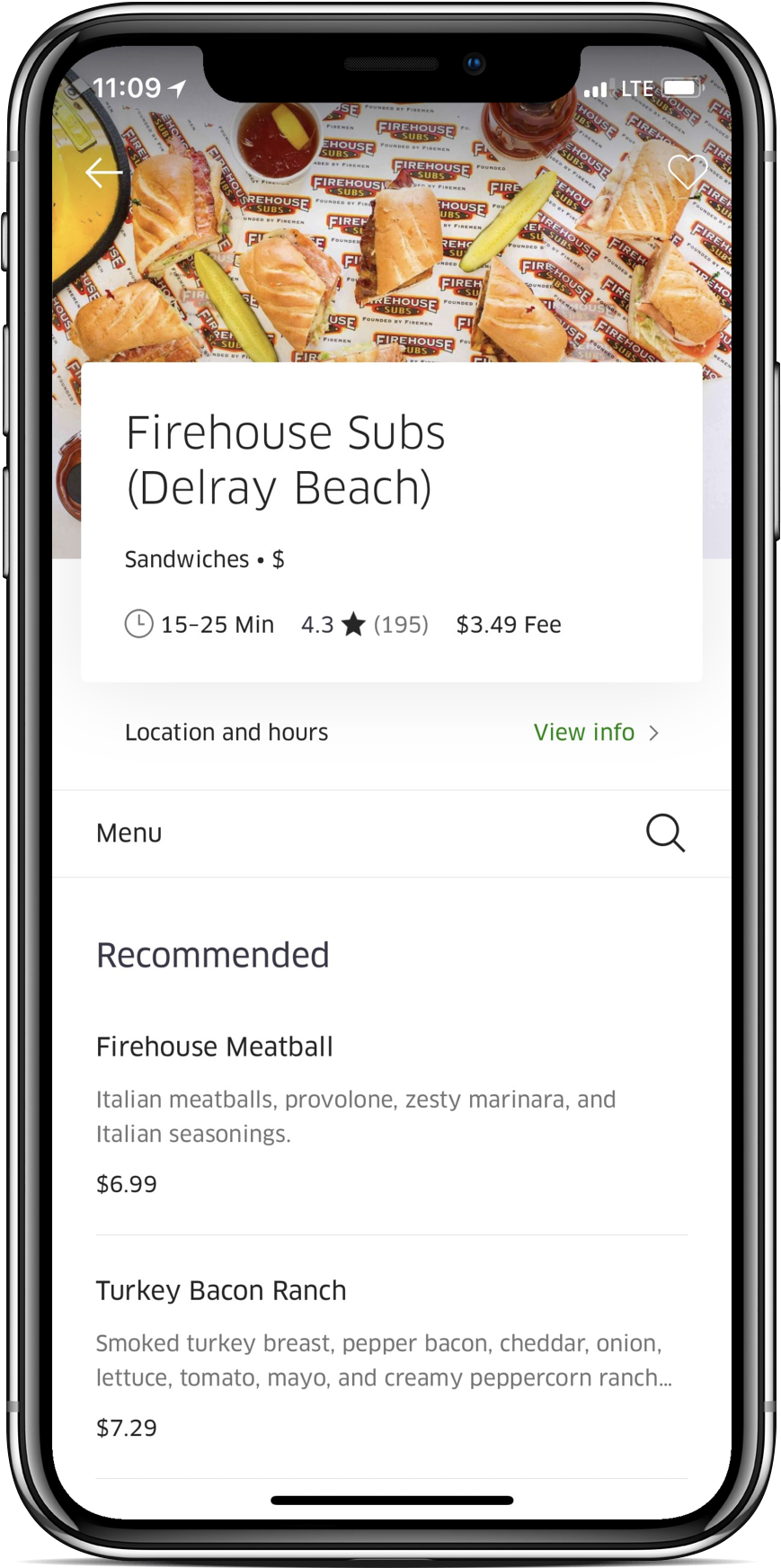 Firehouse Subs Delray Beach Menu Mobile App PNG