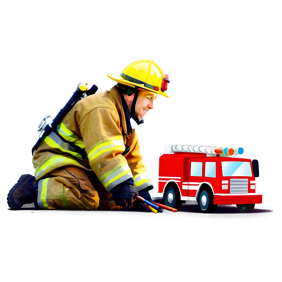 Download Fireman And Firetruck Png 06252024 | Wallpapers.com