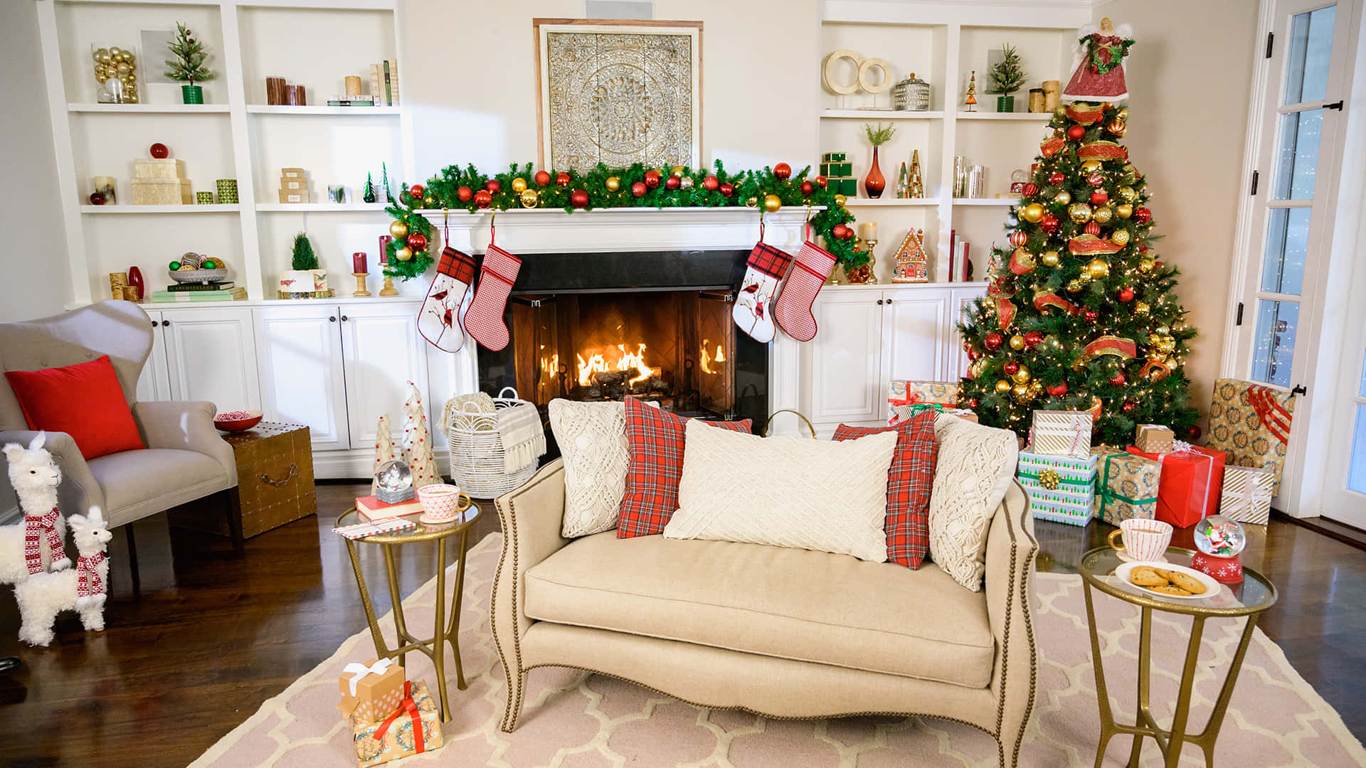 Stay cosy and warm next to a crackling fireplace
