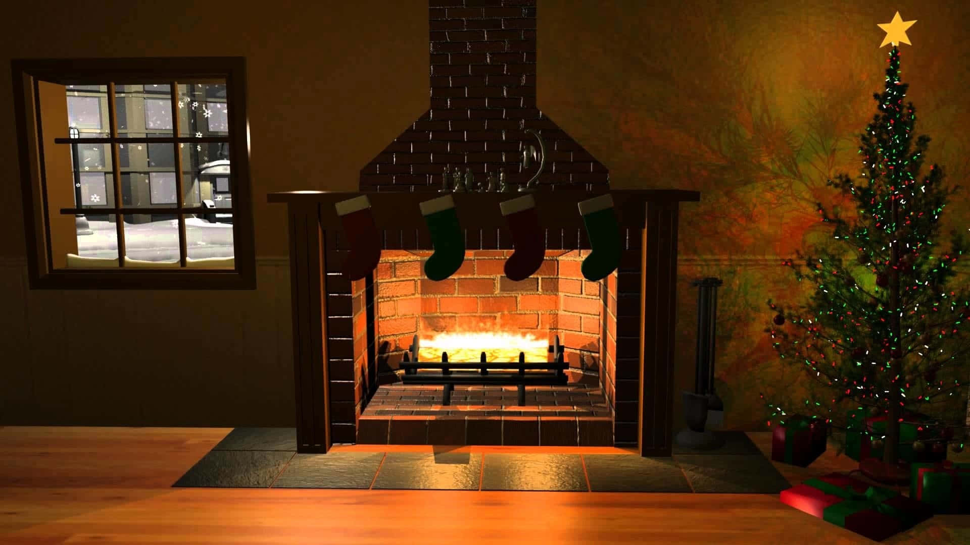 Cozy Fireplace in Winter