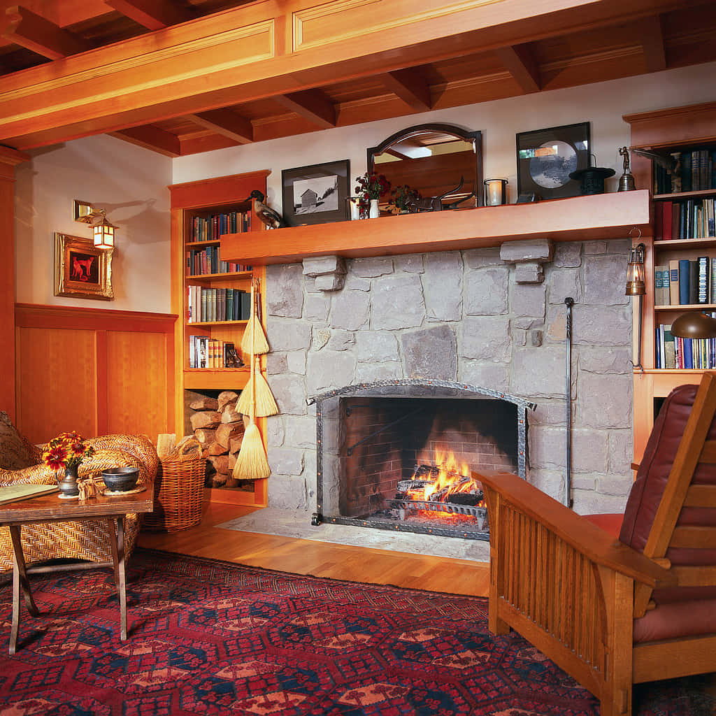 Create a cozy atmosphere with a crackling fireplace.