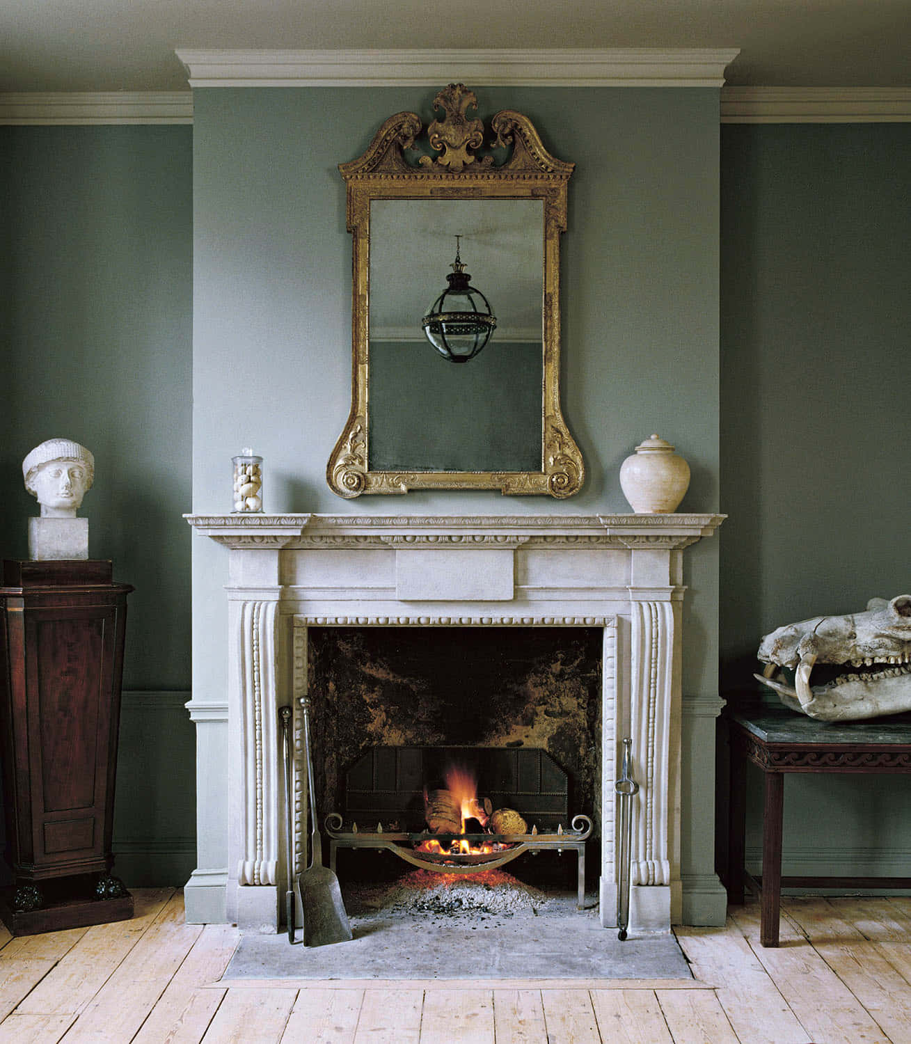 A Fireplace In A Room