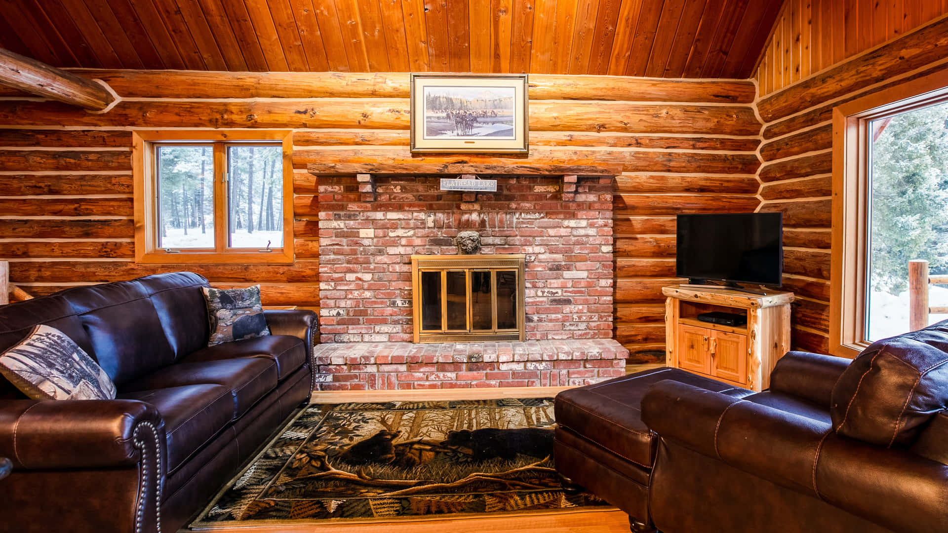 Fireplace Zoom Background Wooden Walls