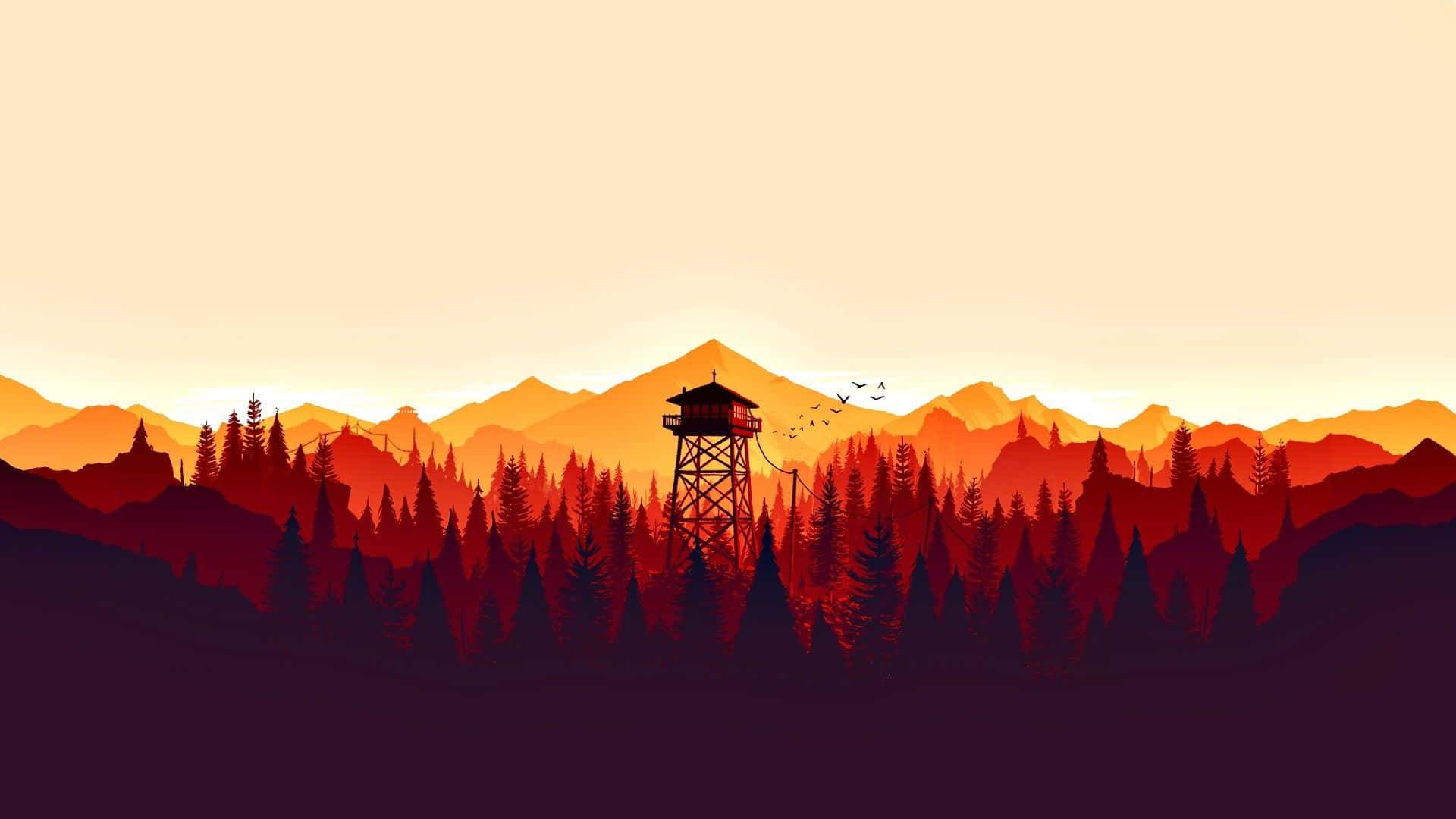 The Firewatch Tower surrounded by a mysterious forest