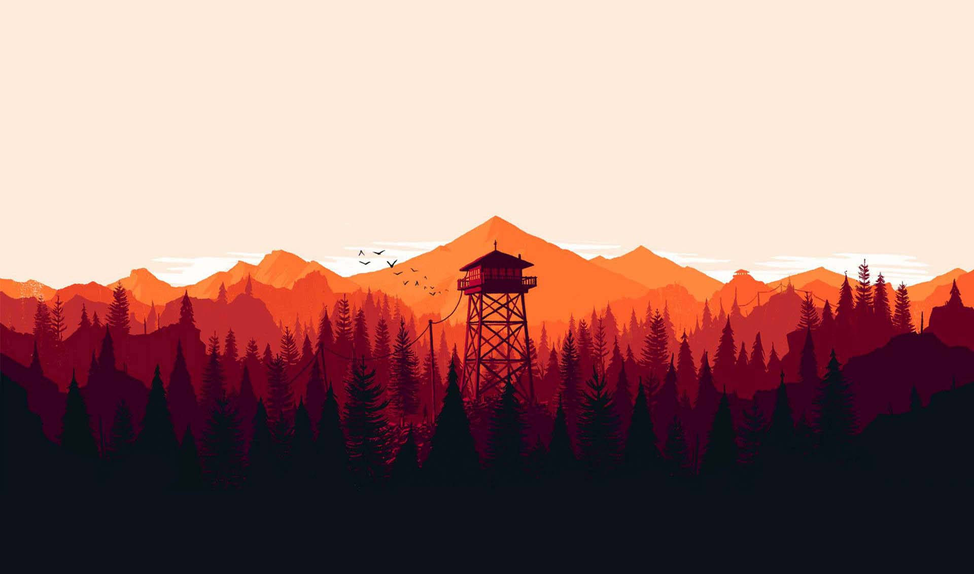Firewatch Lookout Tower Over Forest