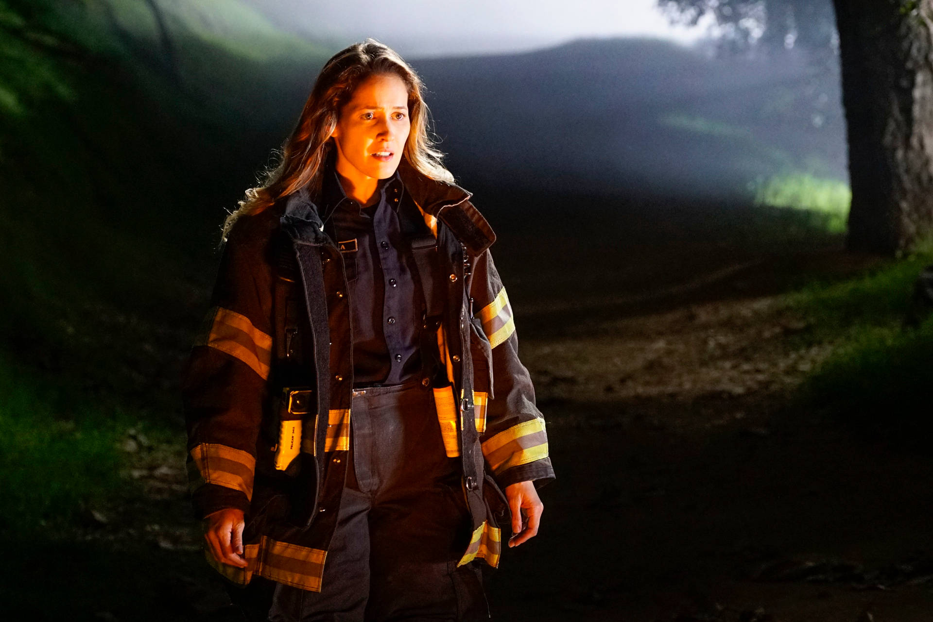 Caption: Courageous Firefighter from Station 19 Wallpaper