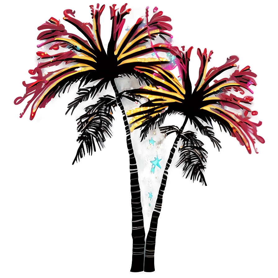 Fireworks And Palms Png 75 PNG