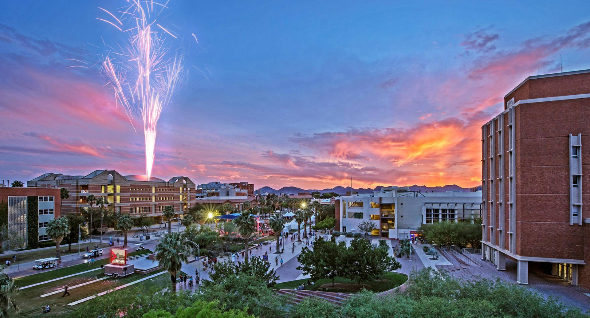 Fireworks At University Of Arizona Tucson Wallpaper