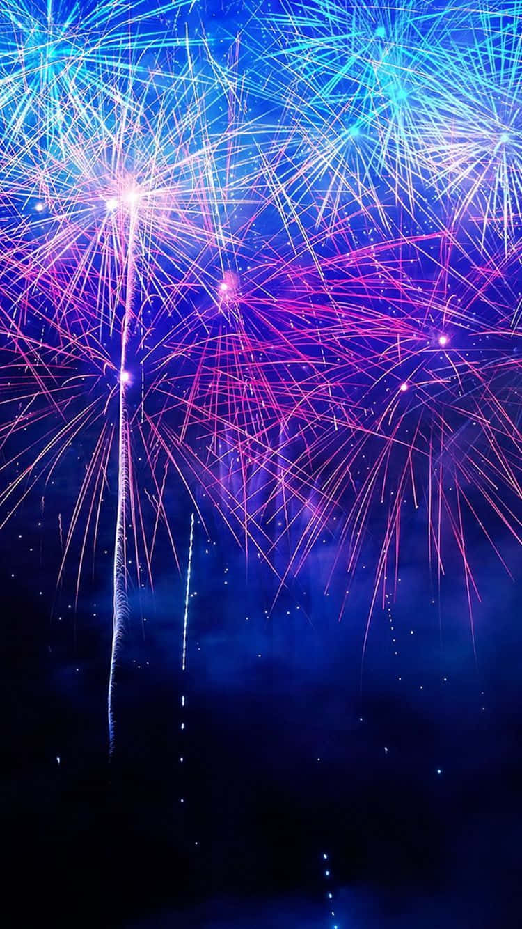 Blue And Purple Fireworks Background