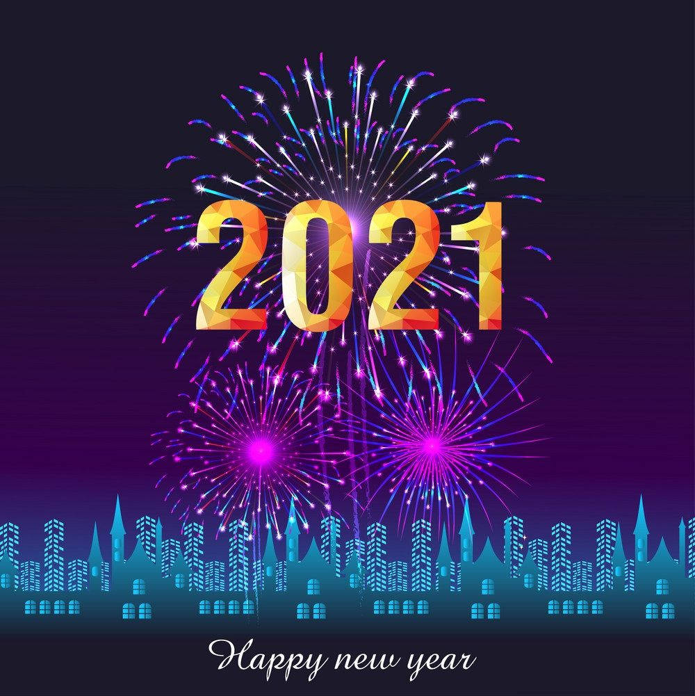 Feuerwerkzur Neujahrsfeier 2021 Wallpaper