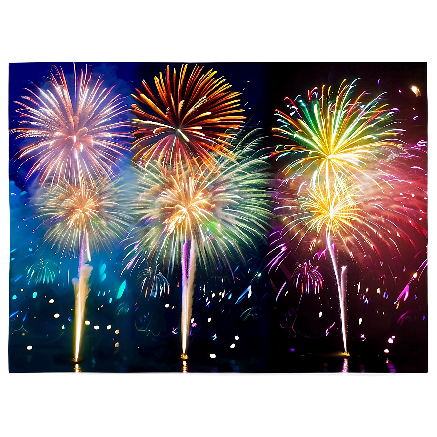 Fireworks Over Water Png Jbt PNG