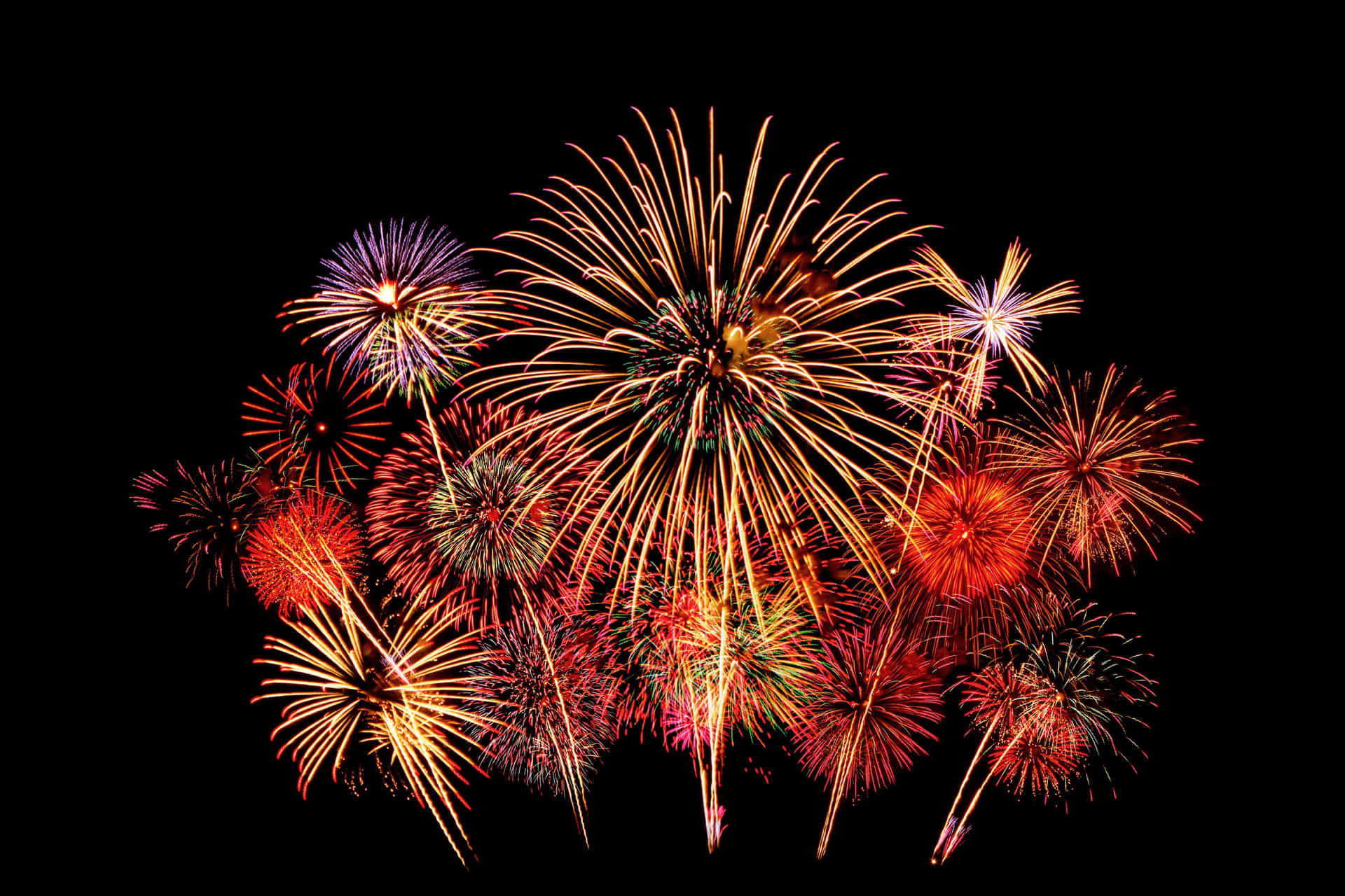 Red Yellow And Purple Fireworks Picture