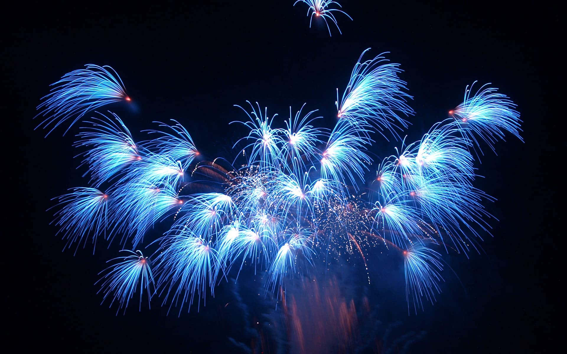 Bright Blue Fireworks Picture