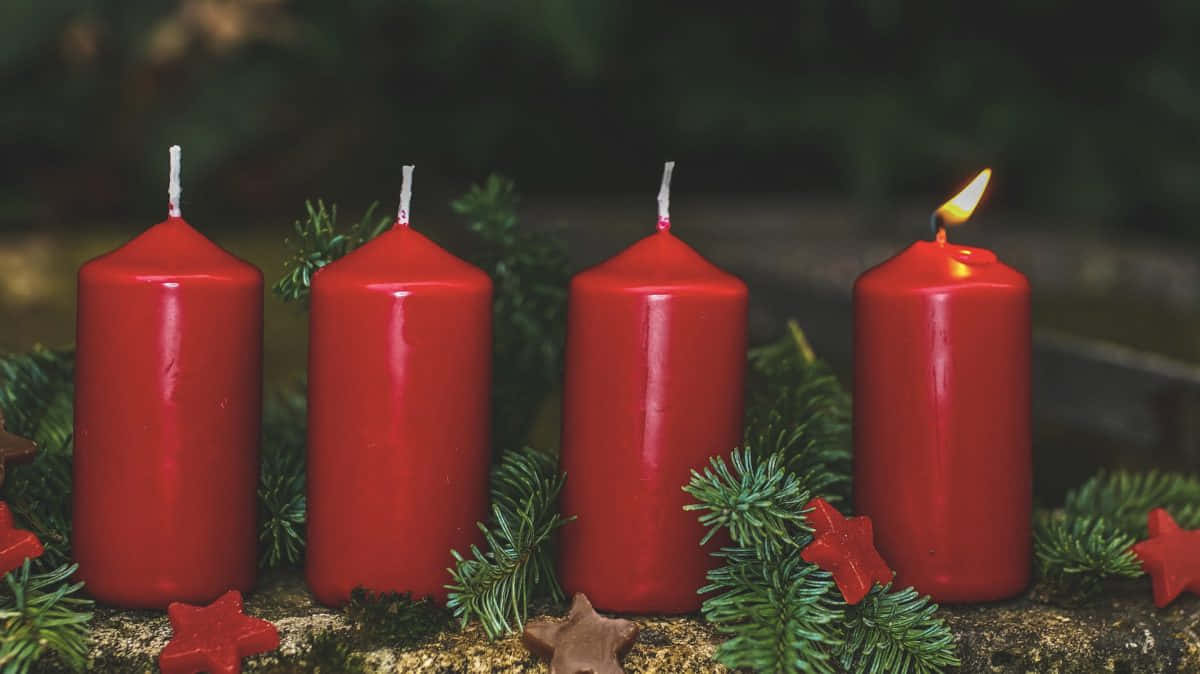 Eerste Advent Zondag Kaarsverlichting Achtergrond