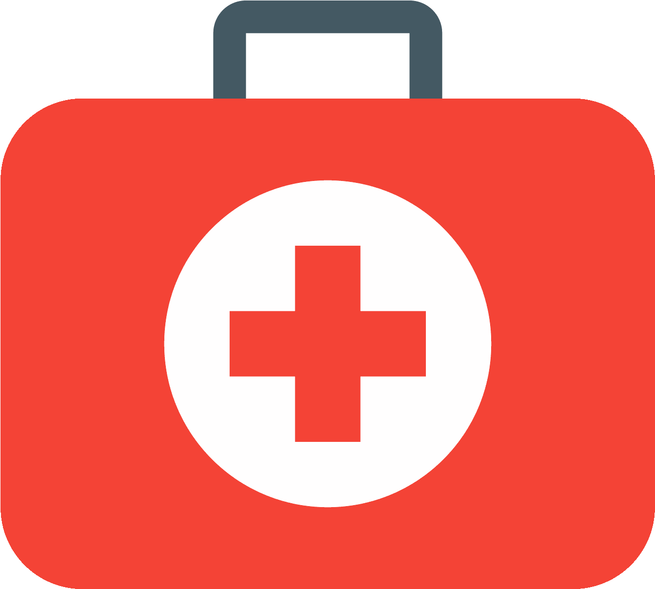 First Aid Kit Icon_ Red Background PNG