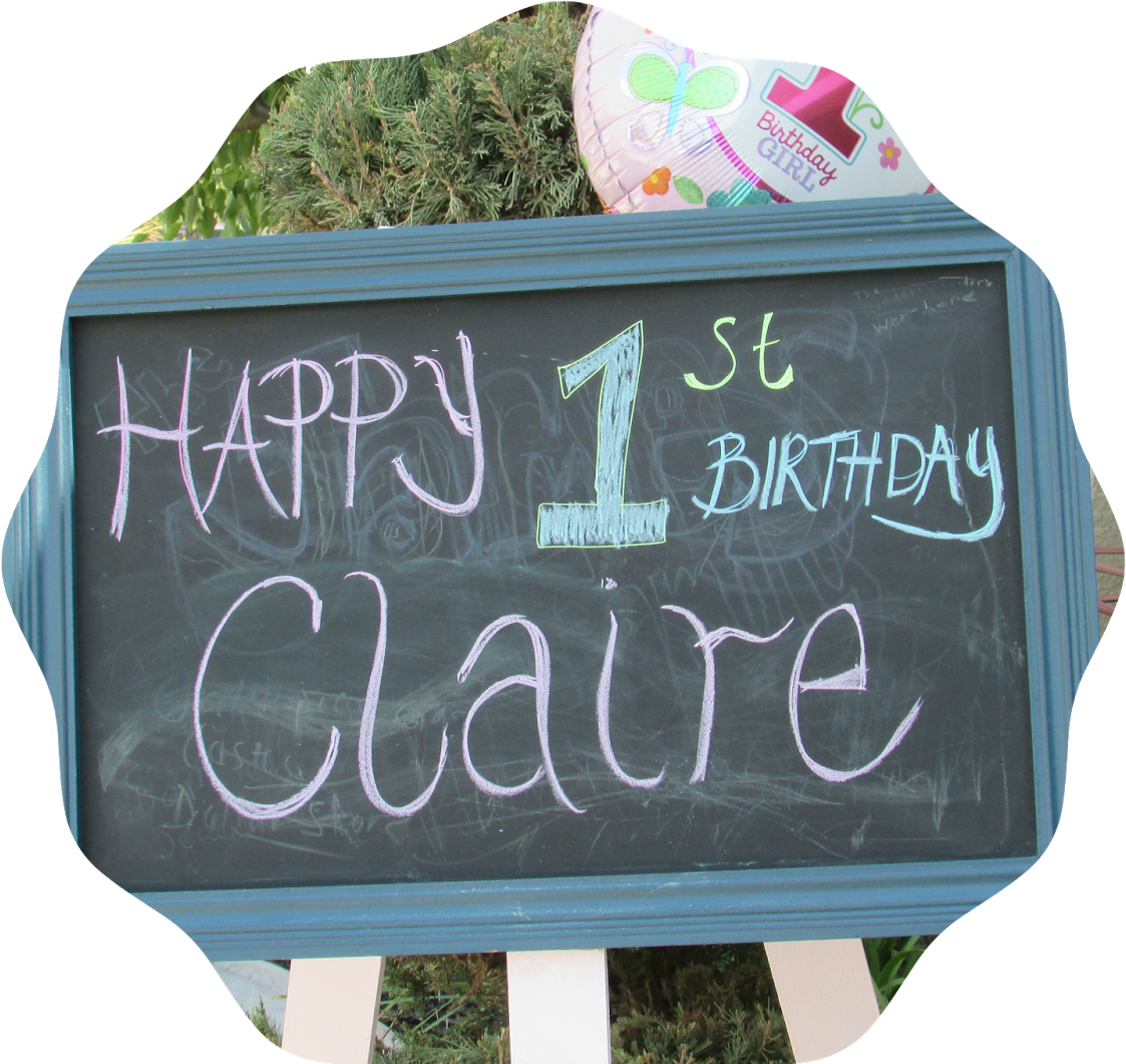 First Birthday Blackboard Celebration PNG