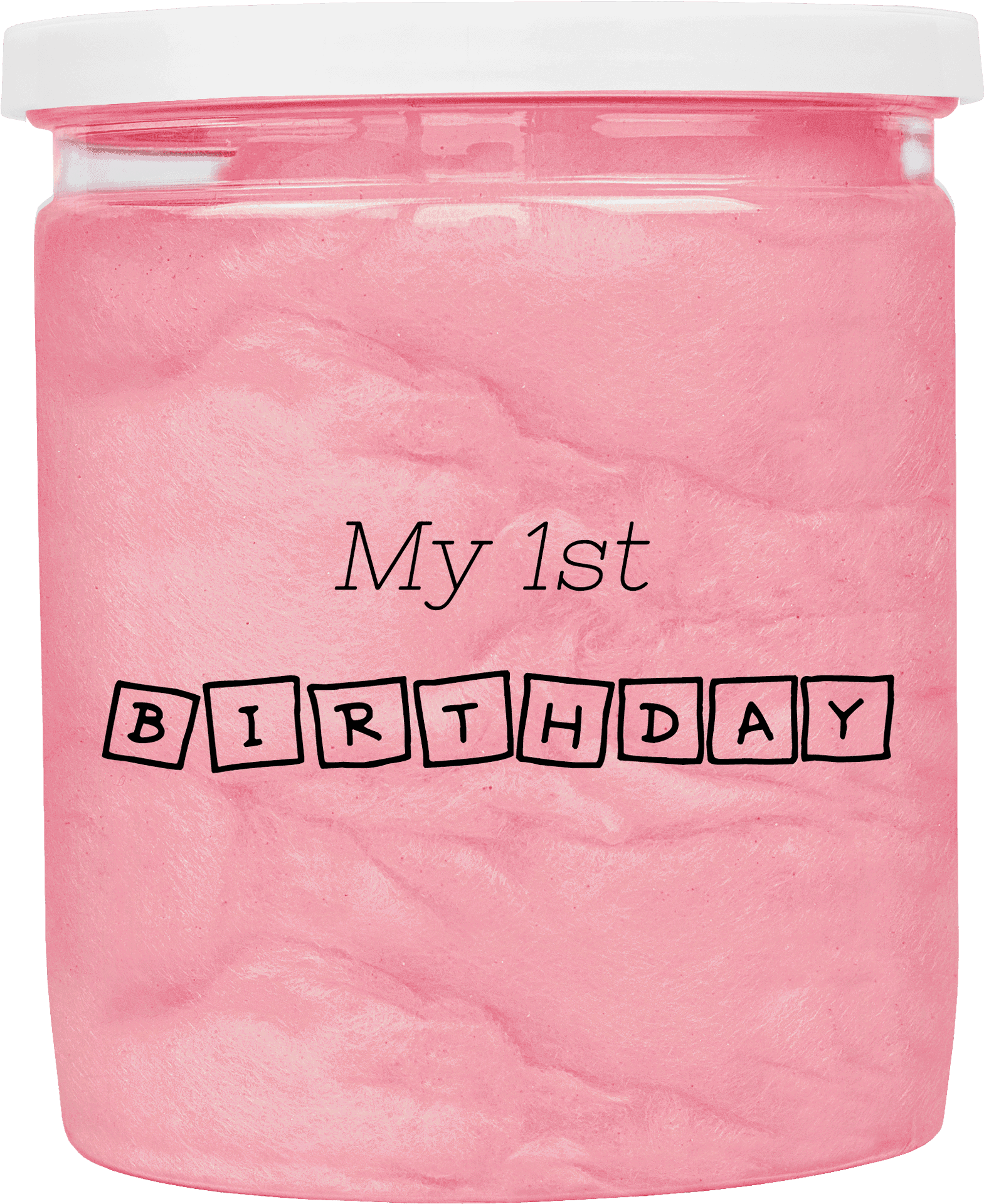 First Birthday Pink Slime Jar PNG