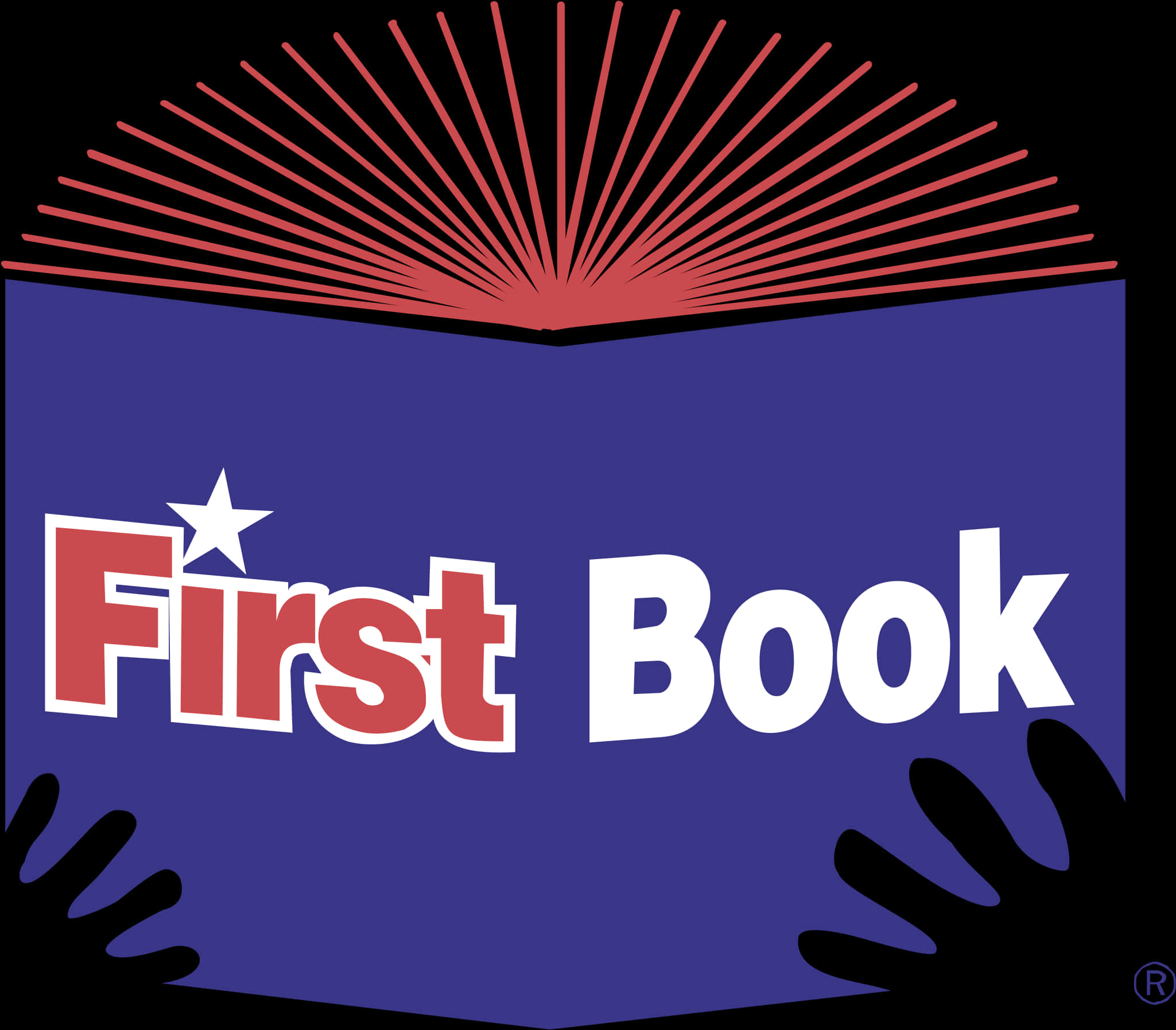 First Book Logowith Open Bookand Hands PNG