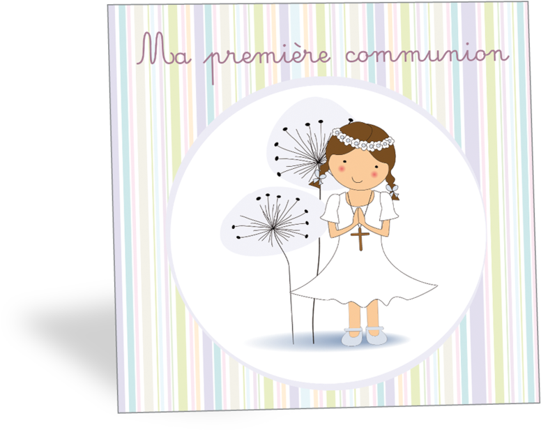 First Communion Celebration Card PNG