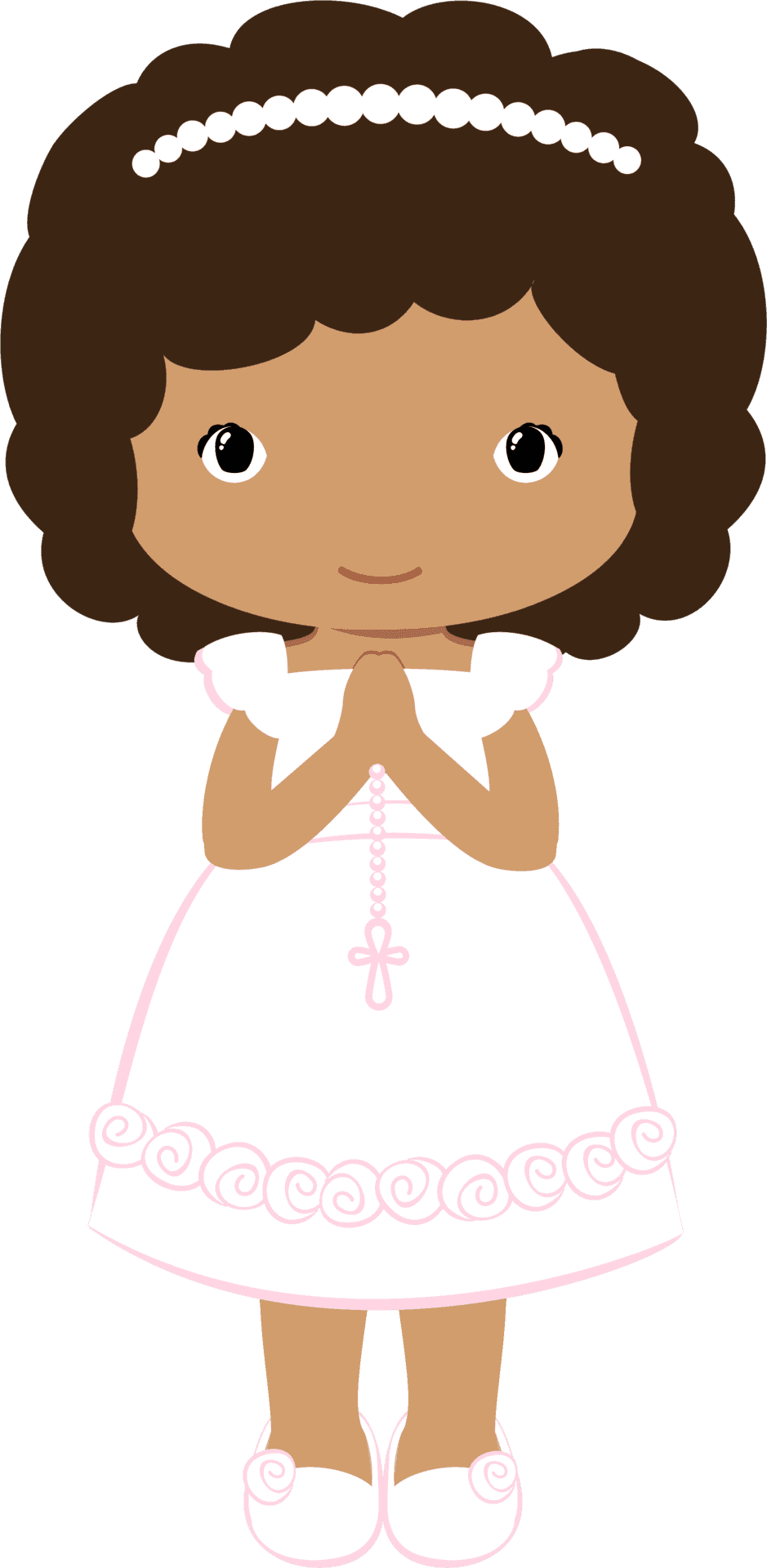 First Communion Girl Cartoon PNG