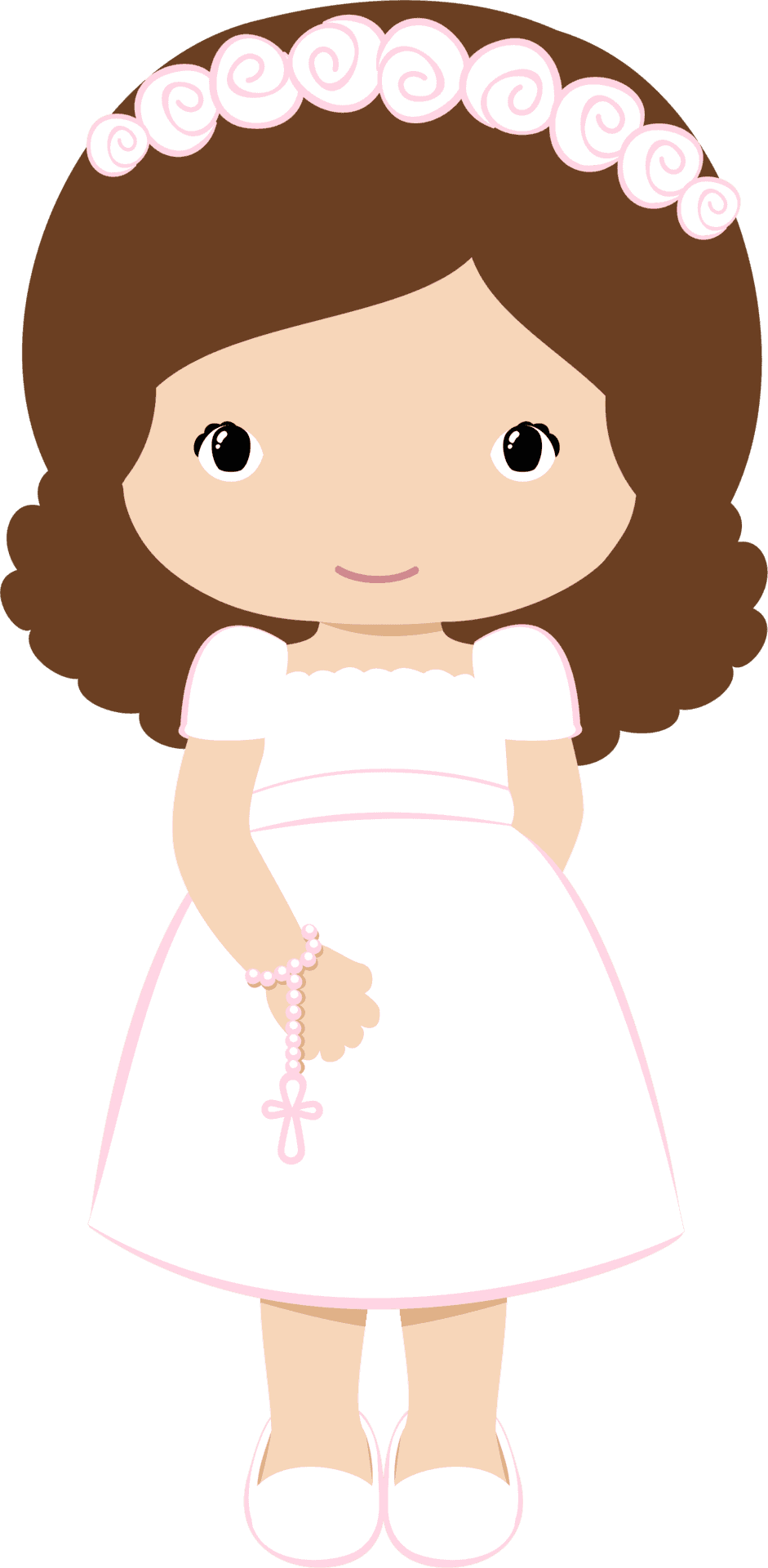 First Communion Girl Cartoon PNG