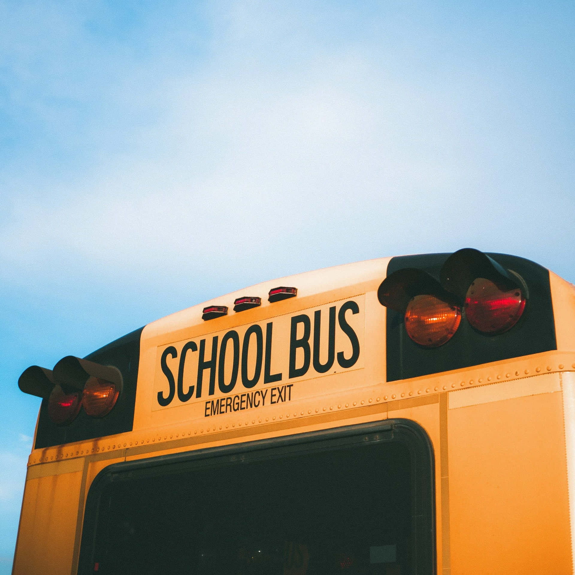 Eerste Dag Van Schoolbus Dageraad Achtergrond