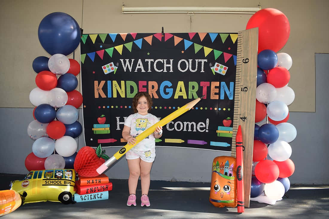 Eerste Dag Van Kleuterschool Viering Achtergrond