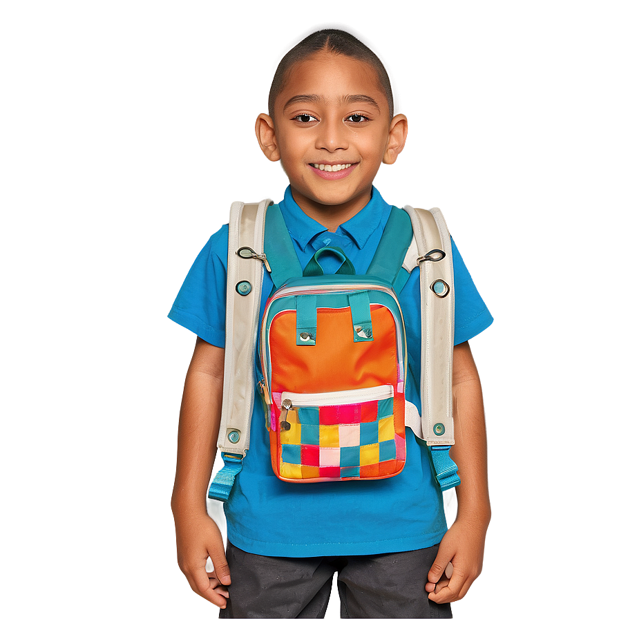 First Dayof School Boywith Backpack PNG