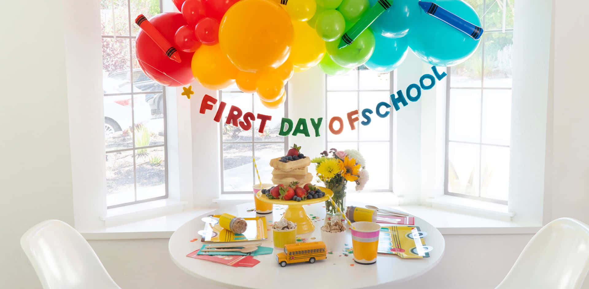 Mise En Place De La Célébration Du Premier Jour D'école Fond d'écran