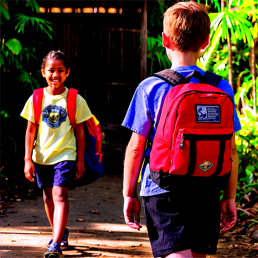 First Dayof School Friends Walking PNG