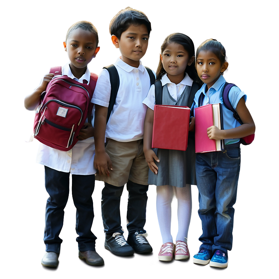 First Dayof School Students Ready PNG