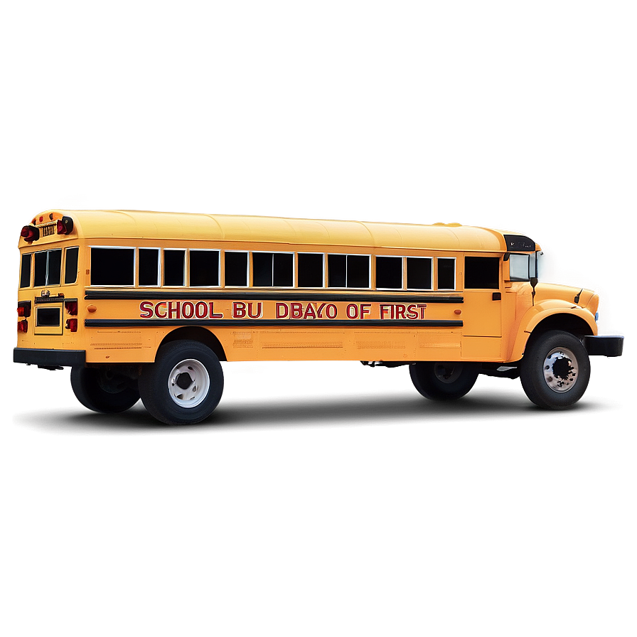 First Dayof School Yellow Bus PNG