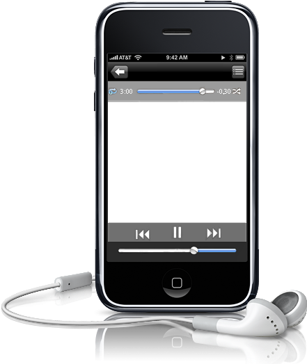 First Generation Smartphonewith Earphones PNG