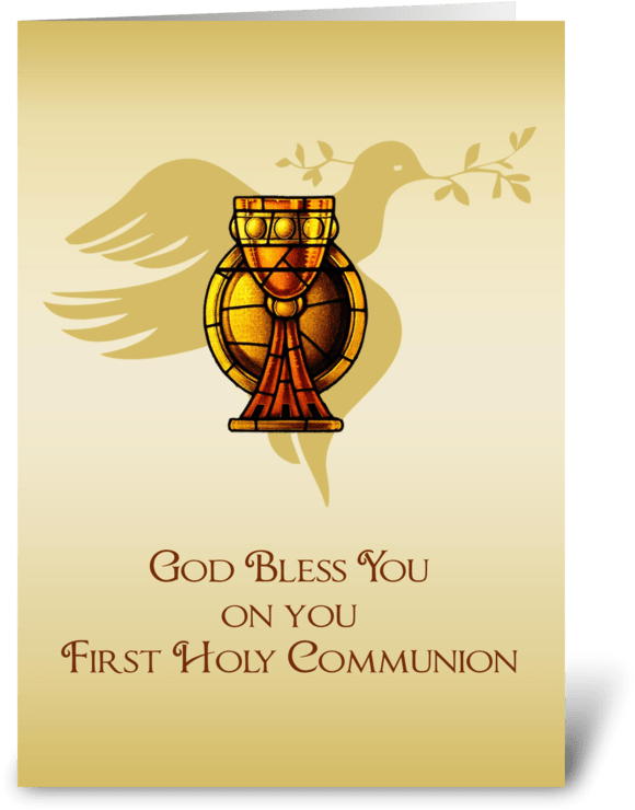 First Holy Communion Greeting Card PNG